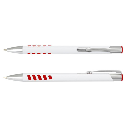 Manley White Barrel Grip Pens White Red